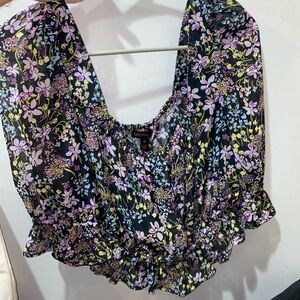 Material girl- off the shoulder floral blouse